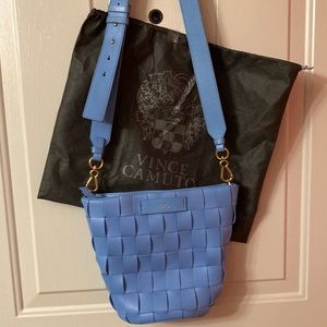 VINCE CAMUTO.  NWOT.  PERIWINKLE. GORGEOUS. Woven leather